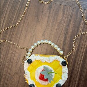 Lemon Cake Purse crossbody purse with Pearl Handle